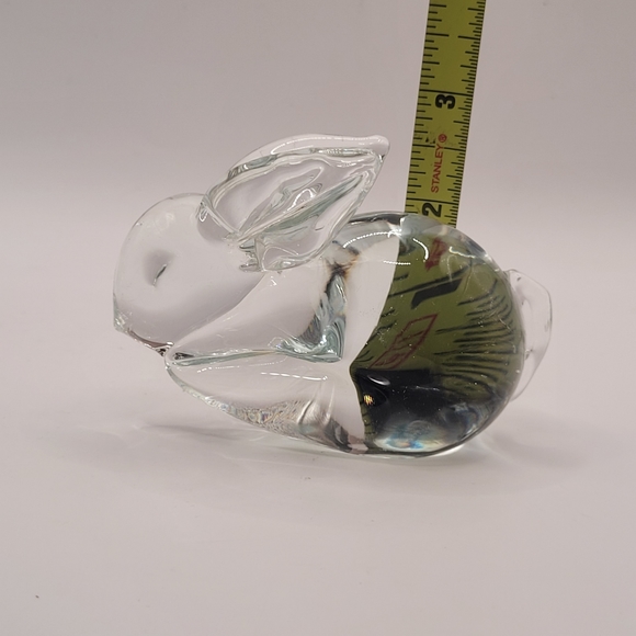 Vintage MCM Art Glass Bunny Rabbit Paperweight Figurine 3.25” X 2.5” - Picture 9 of 9
